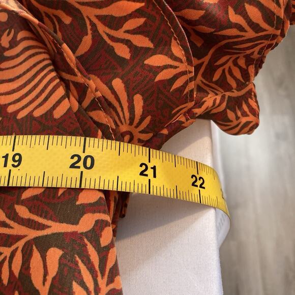 Bridgewater‎ Women's Orange Floral Ruffle Sleeve Dress Size 18W Lagenlook Retro - Picture 4 of 11